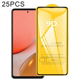 For Samsung Galaxy A72 5G / 4G 25pcs 9D Full Glue Full Screen Tempered Glass Film