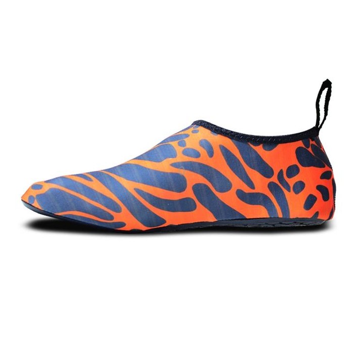 Non-slip Wear-resisting Thick Rubber Sole Diving Shoes and Socks, One Pair, Size:XXXL (Figured Orange)