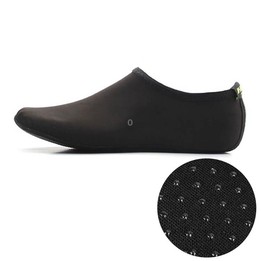 Non-slip Plastic Grain Texture Thick Cloth Sole Solid Color Diving Shoes and Socks, One Pair, Size:M (Black)