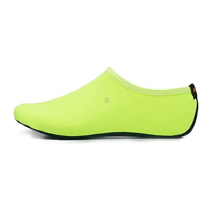 Non-slip Plastic Grain Texture Thick Cloth Sole Solid Color Diving Shoes and Socks, One Pair, Size:M (Fluorescent Green)