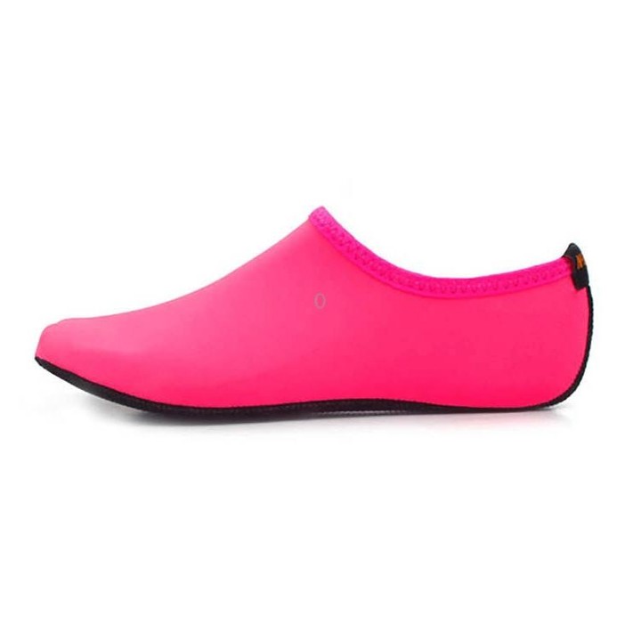 Non-slip Plastic Grain Texture Thick Cloth Sole Solid Color Diving Shoes and Socks, One Pair, Size:XL (Rose Red)