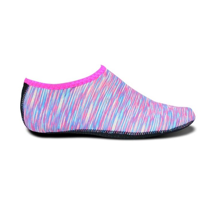 Non-slip Plastic Grain Texture Thick Cloth Sole Printing Diving Shoes and Socks, One Pair, Size:XXXL (Purple Lines)