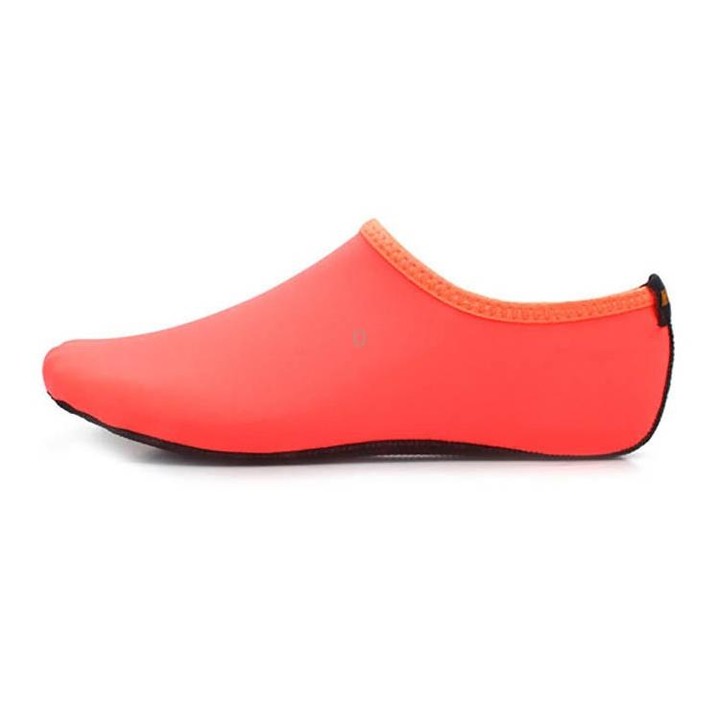 3mm Non-slip Rubber Embossing Texture Sole Solid Color Diving Shoes and Socks, One Pair, Size:M (Orange)