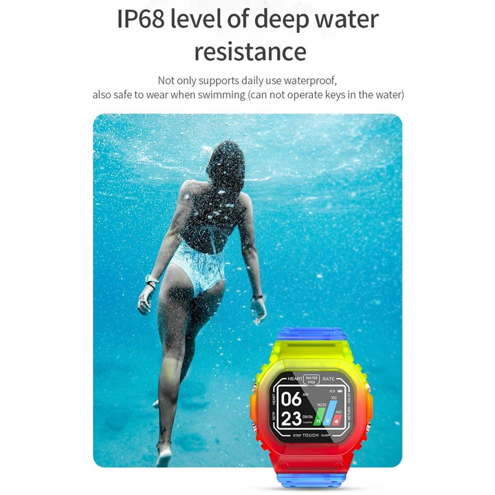 K16 1.14 inch TFT Color Screen IP68 Waterproof Smart Watch, Support Bluetooth Music / Sleep Monitoring / Heart Rate Monitoring(C