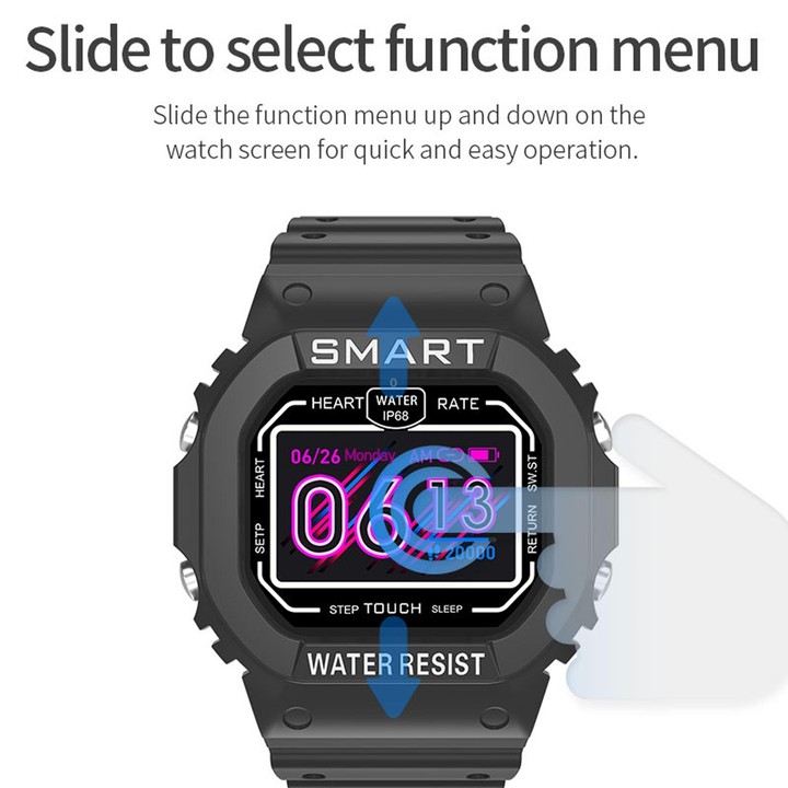 K16 1.14 inch TFT Color Screen IP68 Waterproof Smart Watch, Support Bluetooth Music / Sleep Monitoring / Heart Rate Monitoring(C