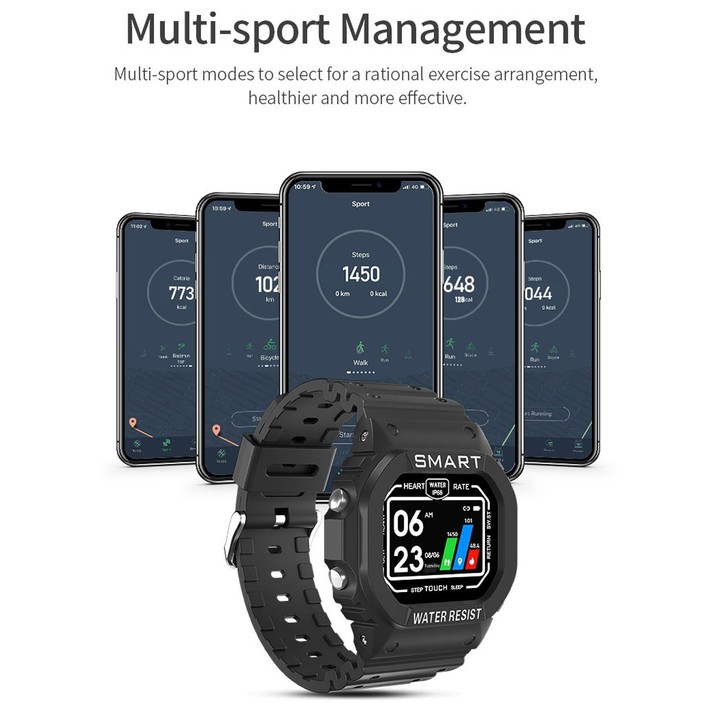 K16 1.14 inch TFT Color Screen IP68 Waterproof Smart Watch, Support Bluetooth Music / Sleep Monitoring / Heart Rate Monitoring(C