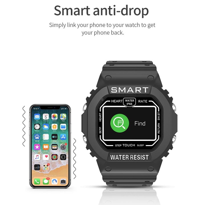 K16 1.14 inch TFT Color Screen IP68 Waterproof Smart Watch, Support Bluetooth Music / Sleep Monitoring / Heart Rate Monitoring(C