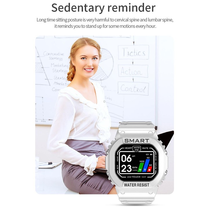 K16 1.14 inch TFT Color Screen IP68 Waterproof Smart Watch, Support Bluetooth Music / Sleep Monitoring / Heart Rate Monitoring(C