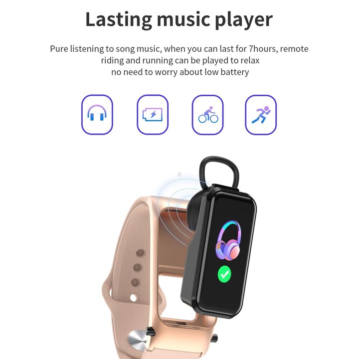 X4 1.14 inch HD Screen Bluetooth Earphone Smart Bracelet, Support Sleep Monitoring / Body Temperature Monitoring / Heart Rate Mo