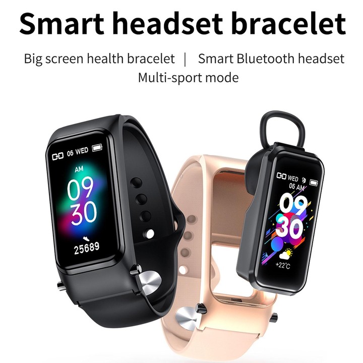 X4 1.14 inch HD Screen Bluetooth Earphone Smart Bracelet, Support Sleep Monitoring / Body Temperature Monitoring / Heart Rate Mo
