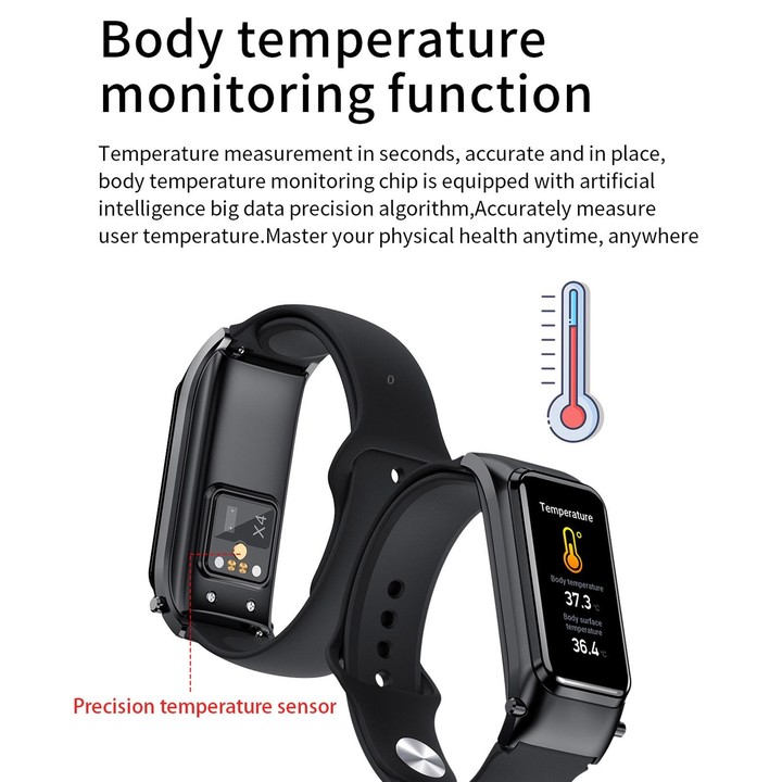 X4 1.14 inch HD Screen Bluetooth Earphone Smart Bracelet, Support Sleep Monitoring / Body Temperature Monitoring / Heart Rate Mo