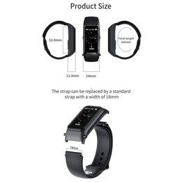 X4 1.14 inch HD Screen Bluetooth Earphone Smart Bracelet, Support Sleep Monitoring / Body Temperature Monitoring / Heart Rate Mo