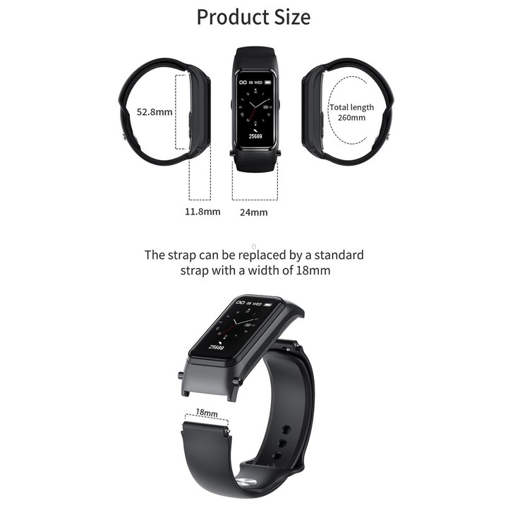 X4 1.14 inch HD Screen Bluetooth Earphone Smart Bracelet, Support Sleep Monitoring / Body Temperature Monitoring / Heart Rate Mo
