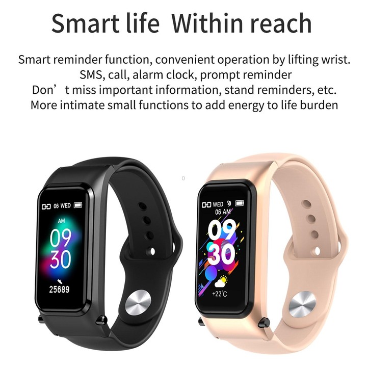 X4 1.14 inch HD Screen Bluetooth Earphone Smart Bracelet, Support Sleep Monitoring / Body Temperature Monitoring / Heart Rate Mo