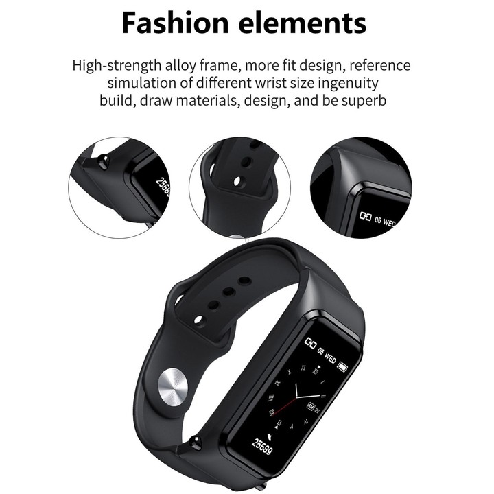 X4 1.14 inch HD Screen Bluetooth Earphone Smart Bracelet, Support Sleep Monitoring / Body Temperature Monitoring / Heart Rate Mo
