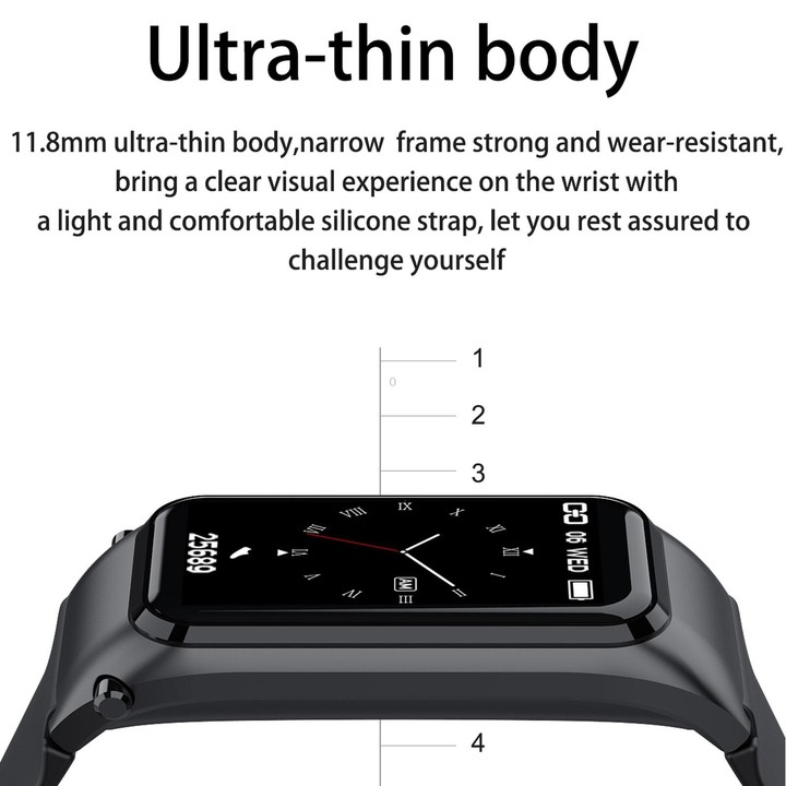 X4 1.14 inch HD Screen Bluetooth Earphone Smart Bracelet, Support Sleep Monitoring / Body Temperature Monitoring / Heart Rate Mo