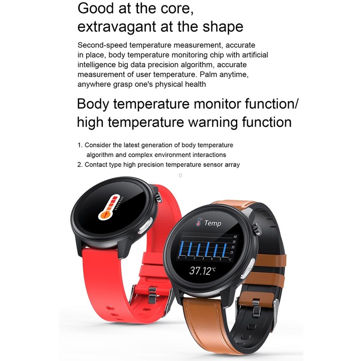E80 1.3 inch TFT Color Screen IP68 Waterproof Smart Bracelet, Support Blood Oxygen Monitoring / Body Temperature Monitoring / He