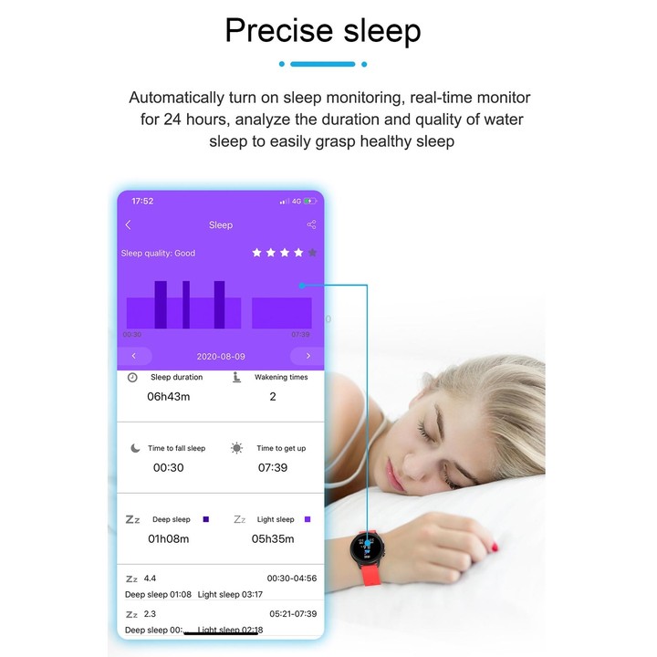 E80 1.3 inch TFT Color Screen IP68 Waterproof Smart Bracelet, Support Blood Oxygen Monitoring / Body Temperature Monitoring / He