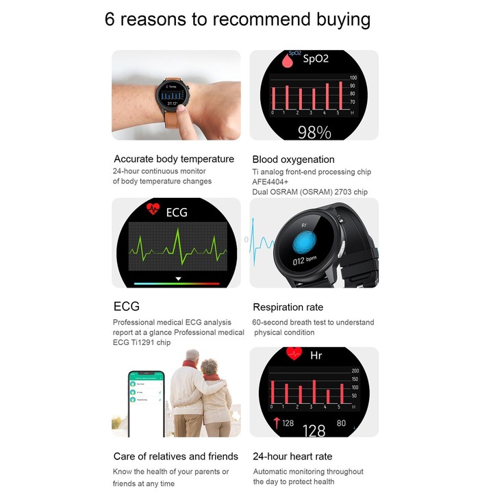 E80 1.3 inch TFT Color Screen IP68 Waterproof Smart Bracelet, Support Blood Oxygen Monitoring / Body Temperature Monitoring / He
