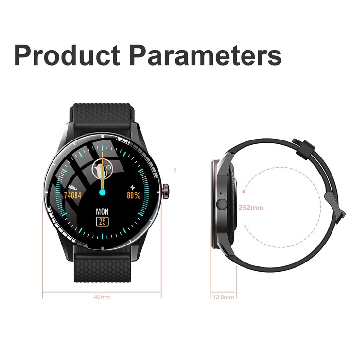 H6 1.28 inch Touch Screen IP67 Waterproof Smart Watch, Support Bluetooth Call / Sleep Monitoring / Heart Rate Monitoring(Black)