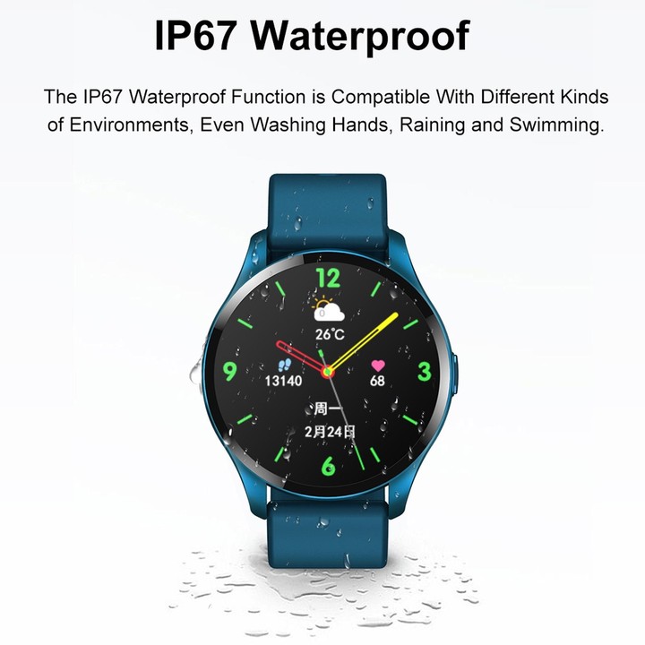 T88 1.28 inch TFT Color Screen IP67 Waterproof Smart Watch, Support Body Temperature Monitoring / Sleep Monitoring / Heart Rate