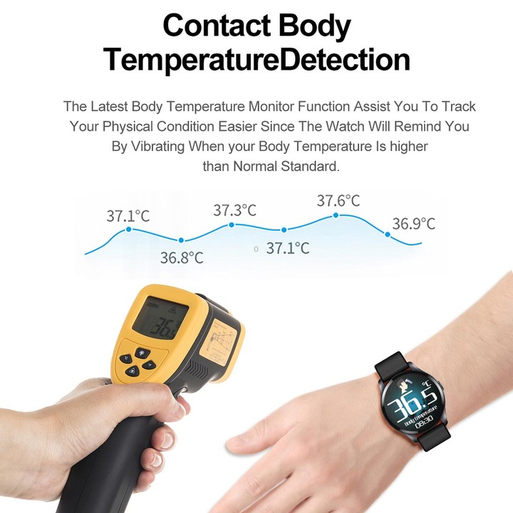 T88 1.28 inch TFT Color Screen IP67 Waterproof Smart Watch, Support Body Temperature Monitoring / Sleep Monitoring / Heart Rate