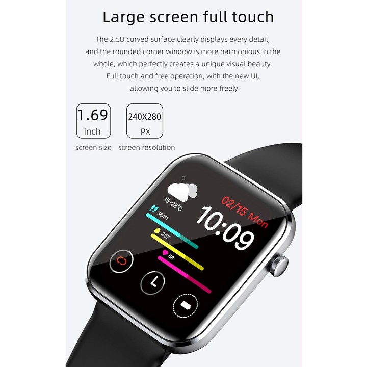 Z15 1.69 inch Touch Screen IP67 Waterproof Smart Watch, Support Blood Pressure Monitoring / Sleep Monitoring / Heart Rate Monito