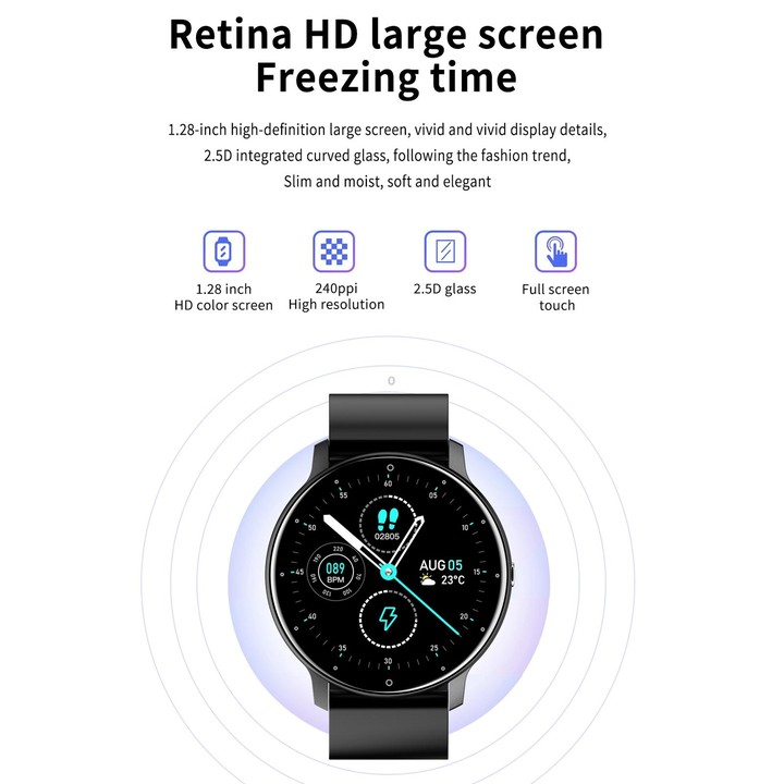 ZL02 1.28 inch Touch Screen IP67 Waterproof Smart Watch, Support Blood Pressure Monitoring / Sleep Monitoring / Heart Rate Monit