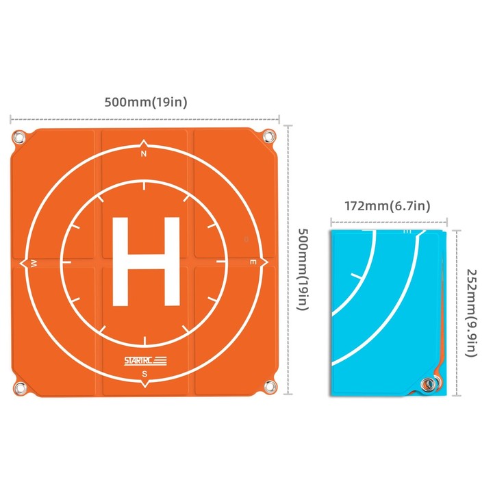 STARTRC 1109143 50cm Portable Drone Universal Foldable Square Parking Apron Landing Pad for DJI FPV / mini 2 / Mavic Air 2 / Air