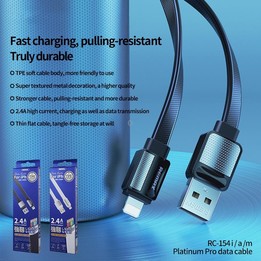 Remax RC-154a 2.4A Type-C / USB-C Platinum Pro Charging Data Cable, Length: 1m(White)