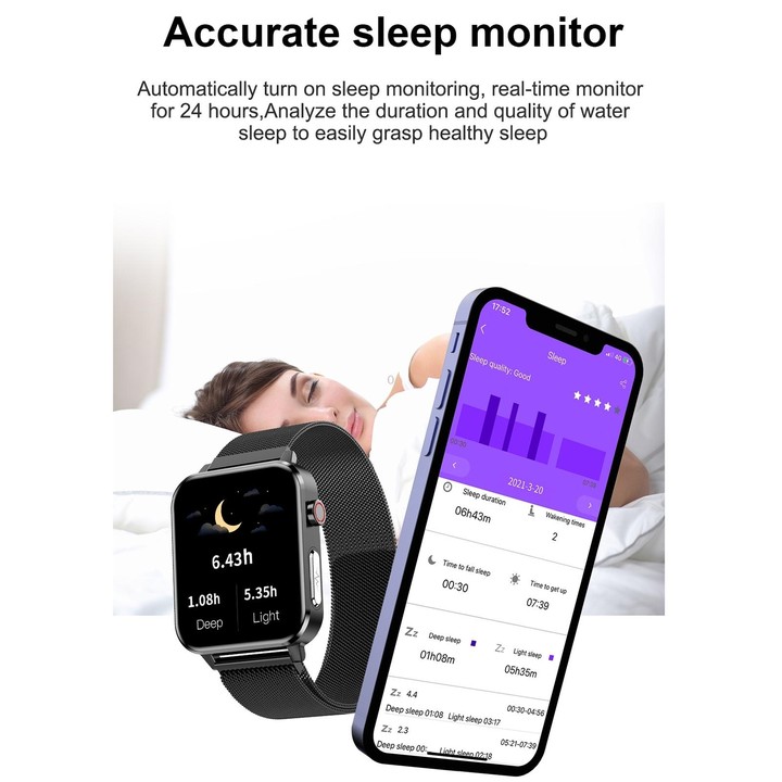 E86 1.7 inch TFT Color Screen IP68 Waterproof Smart Watch, Support Blood Oxygen Monitoring / Body Temperature Monitoring / AI Me