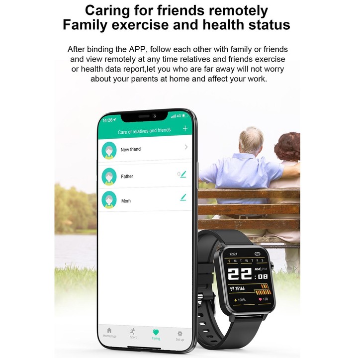 E86 1.7 inch TFT Color Screen IP68 Waterproof Smart Watch, Support Blood Oxygen Monitoring / Body Temperature Monitoring / AI Me