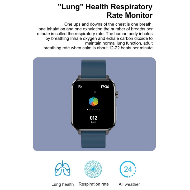 E86 1.7 inch TFT Color Screen IP68 Waterproof Smart Watch, Support Blood Oxygen Monitoring / Body Temperature Monitoring / AI Me