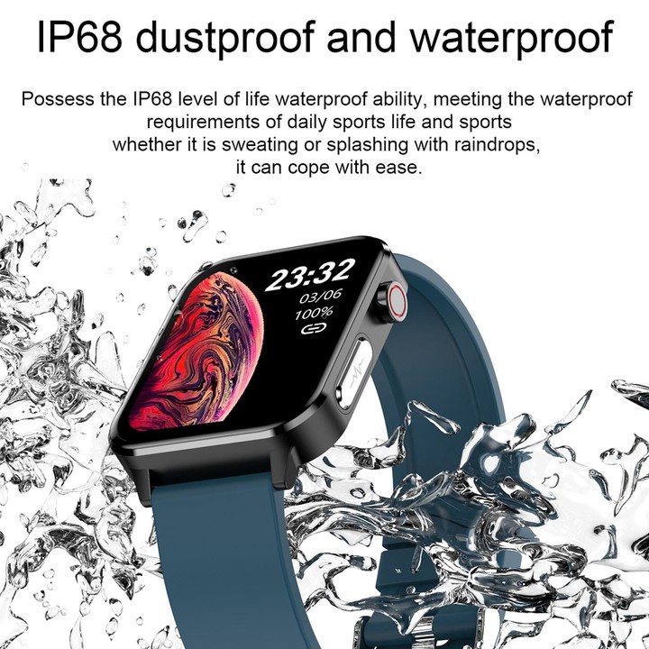 E86 1.7 inch TFT Color Screen IP68 Waterproof Smart Watch, Support Blood Oxygen Monitoring / Body Temperature Monitoring / AI Me