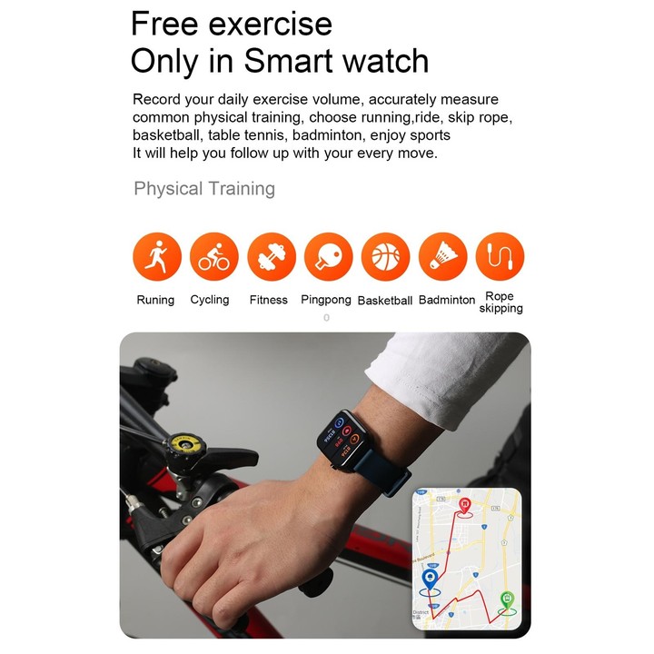 E86 1.7 inch TFT Color Screen IP68 Waterproof Smart Watch, Support Blood Oxygen Monitoring / Body Temperature Monitoring / AI Me