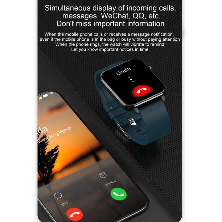 E86 1.7 inch TFT Color Screen IP68 Waterproof Smart Watch, Support Blood Oxygen Monitoring / Body Temperature Monitoring / AI Me