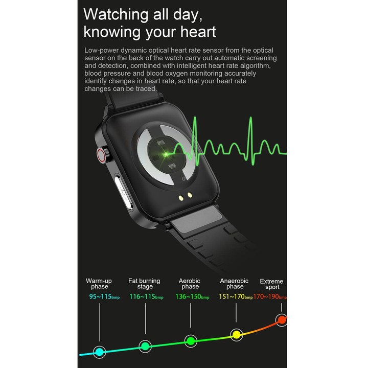 E86 1.7 inch TFT Color Screen IP68 Waterproof Smart Watch, Support Blood Oxygen Monitoring / Body Temperature Monitoring / AI Me
