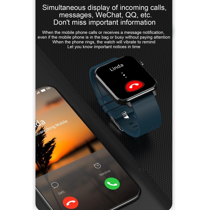 E86 1.7 inch TFT Color Screen IP68 Waterproof Smart Watch, Support Blood Oxygen Monitoring / Body Temperature Monitoring / AI Me