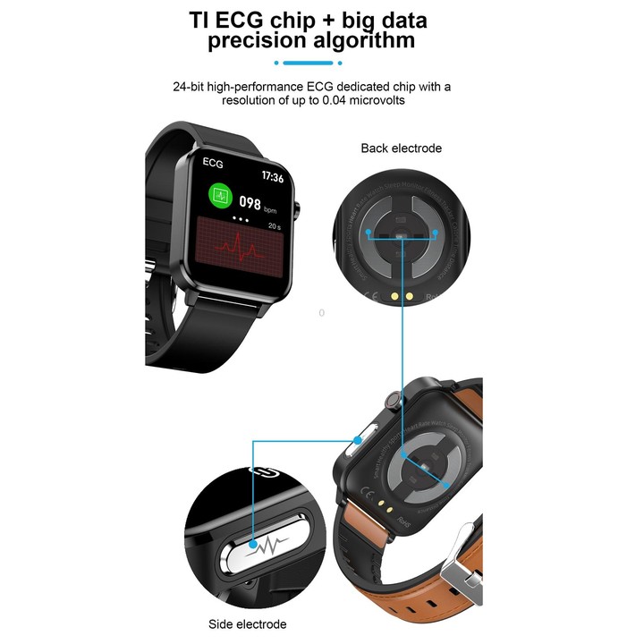 E86 1.7 inch TFT Color Screen IP68 Waterproof Smart Watch, Support Blood Oxygen Monitoring / Body Temperature Monitoring / AI Me