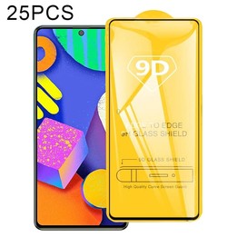 For Samsung Galaxy F62 25 PCS 9D Full Glue Full Screen Tempered Glass Film