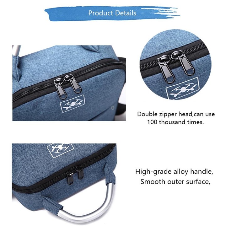 Shockproof Waterproof Single Shoulder Storage Travel Carrying Cover Case Box for DJI Air 2S(Blue+Black Liner)