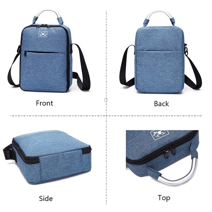 Shockproof Waterproof Single Shoulder Storage Travel Carrying Cover Case Box for DJI Air 2S(Blue+Red Liner)