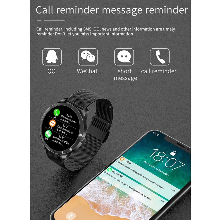Q9L 1.28 inch IPS Color Screen IP67 Waterproof Smart Watch, Support Blood Pressure Monitoring / Heart Rate Monitoring / Sleep Mo