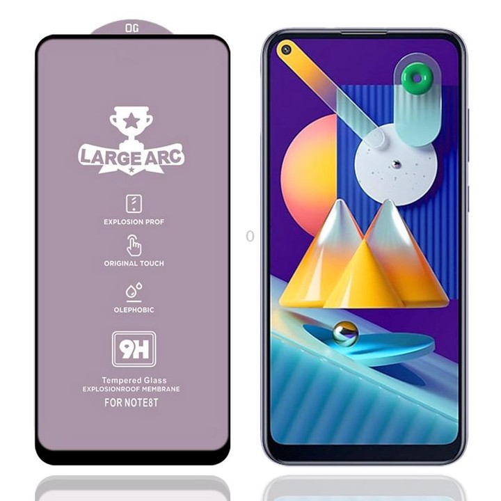 For Samsung Galaxy M11 9H HD Large Arc High Alumina Full Screen Tempered Glass Film