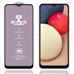 For Samsung Galaxy A02s 9H HD Large Arc High Alumina Full Screen Tempered Glass Film