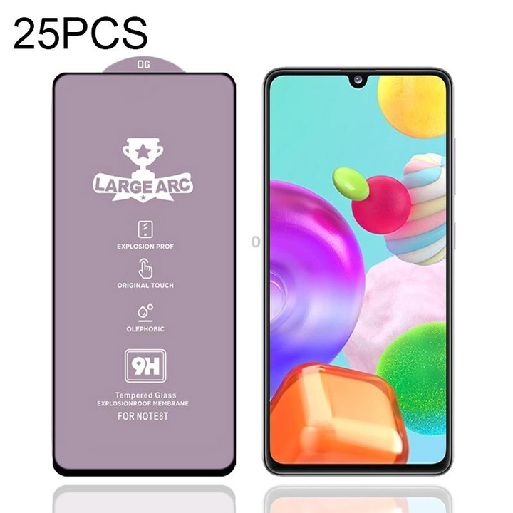 For Samsung Galaxy A41 25 PCS 9H HD Large Arc High Alumina Full Screen Tempered Glass Film