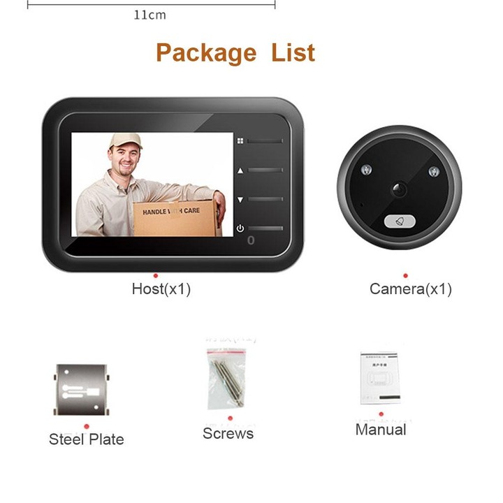 R11 2.4 inch TFT LCD Display Night Vision Photo Video Electronic Cat Eye Doorbell