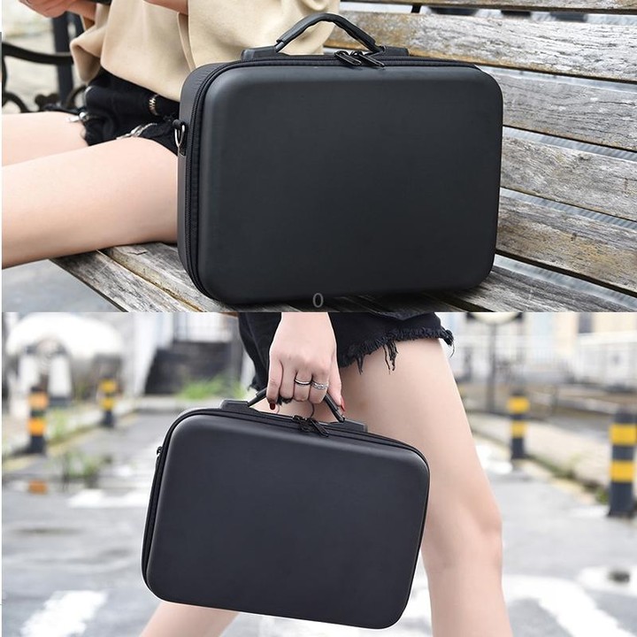 Portable Single Shoulder Storage Travel Carrying PU Cover Case Box for DJI Air 2S(Black + Red Liner)