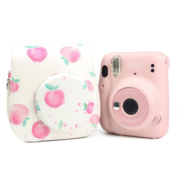 Painted Series Camera Bag with Shoulder Strap for Fujifilm Instax mini 11(Peach)