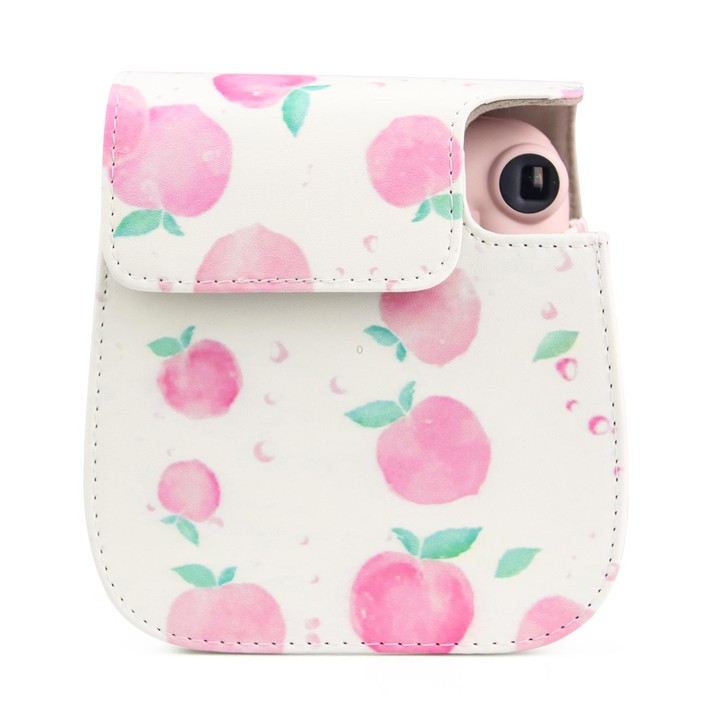 Painted Series Camera Bag with Shoulder Strap for Fujifilm Instax mini 11(Peach)